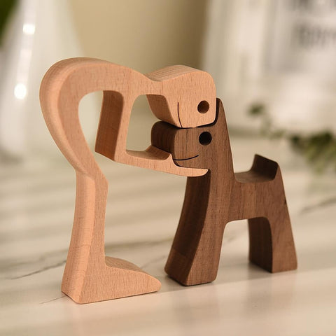 Hand-Carved Decorative Wooden Sculpture – Artisan Home Decor