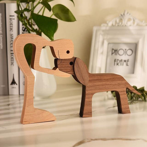 Hand-Carved Decorative Wooden Sculpture – Artisan Home Decor