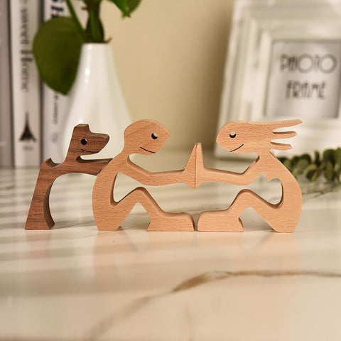 Hand-Carved Decorative Wooden Sculpture – Artisan Home Decor