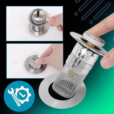 Odor Isolation Pop-Up Sink Stopper – With Built-In Strainer