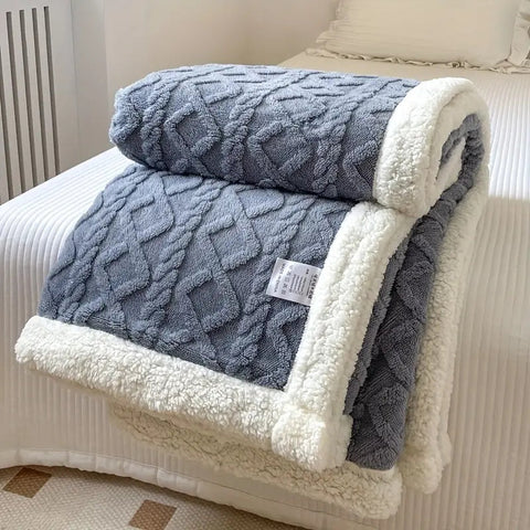 Sherpa Fleece Blanket Throw  Ultra Soft Plush Sofa & Bed Blanket