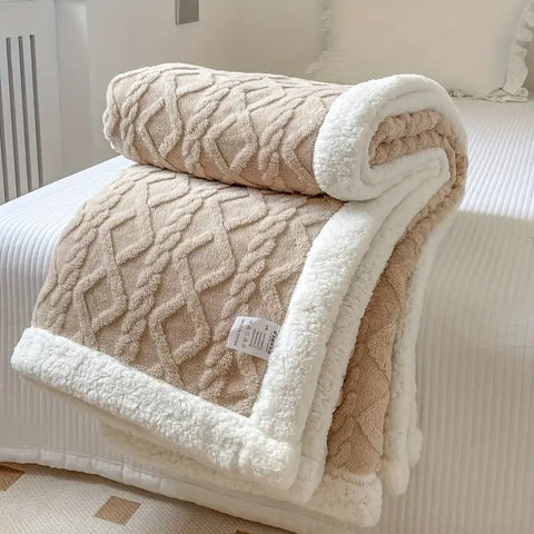 Sherpa Fleece Blanket Throw  Ultra Soft Plush Sofa & Bed Blanket