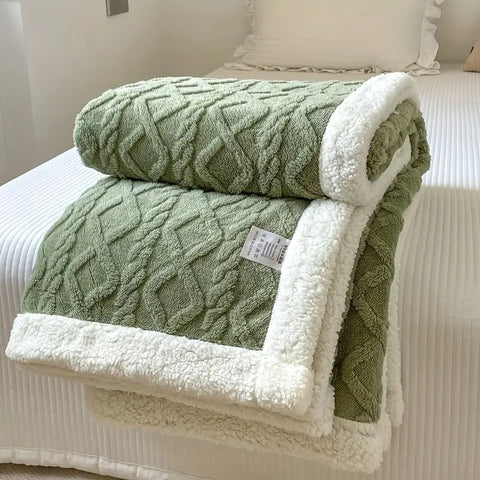 Sherpa Fleece Blanket Throw  Ultra Soft Plush Sofa & Bed Blanket