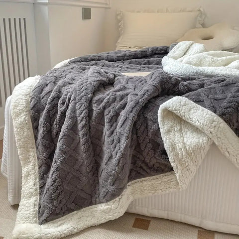 Sherpa Fleece Blanket Throw  Ultra Soft Plush Sofa & Bed Blanket