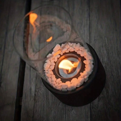 Metal & Glass Oil Lamp – Decorative Kerosene Lantern