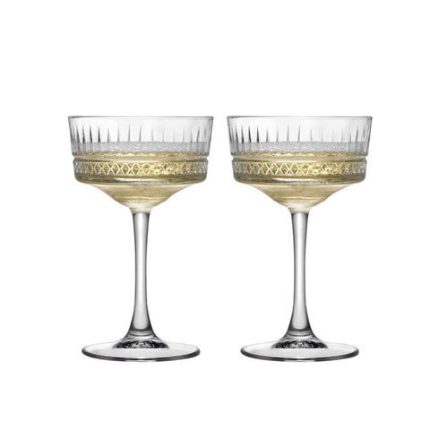 Set of 2 Blown Glass Cocktail Glasses
