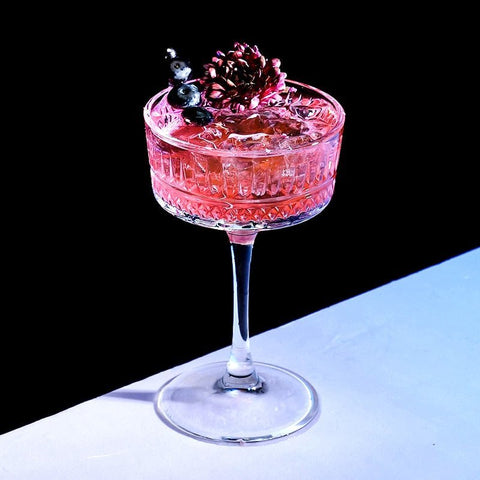 Set of 2 Blown Glass Cocktail Glasses