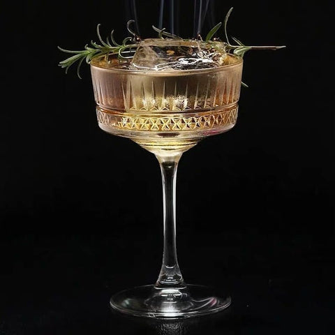Set of 2 Blown Glass Cocktail Glasses