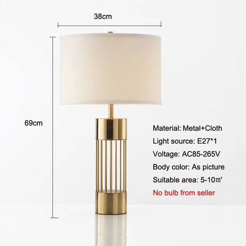 Brass Table Lamp with Linen Shade – Nordic Elegant Design