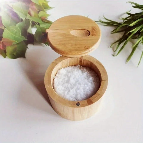 Bamboo Spice Box with Lid and Spoon - Nomi