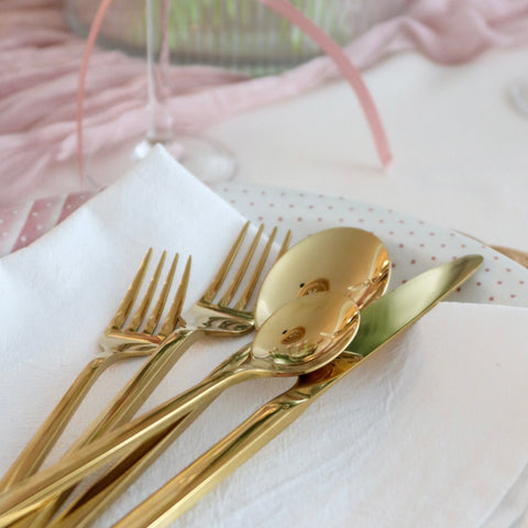 Modern Gold Cutlery Set – 30 Pc Stainless Steel Tableware