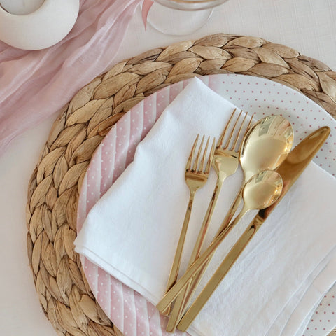 Modern Gold Cutlery Set – 30 Pc Stainless Steel Tableware