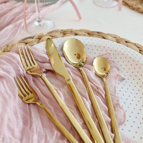 Modern Gold Cutlery Set – 30 Pc Stainless Steel Tableware