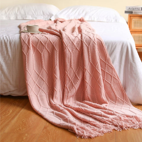 Solid Sofa Knitted Blanket for Cozy Comfort