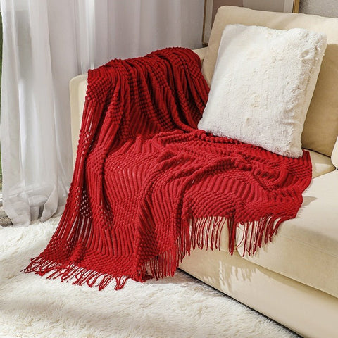 Solid Sofa Knitted Blanket for Cozy Comfort