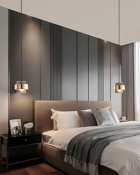 Industra – Modern Pendant with Golden Glass & Industrial Edge