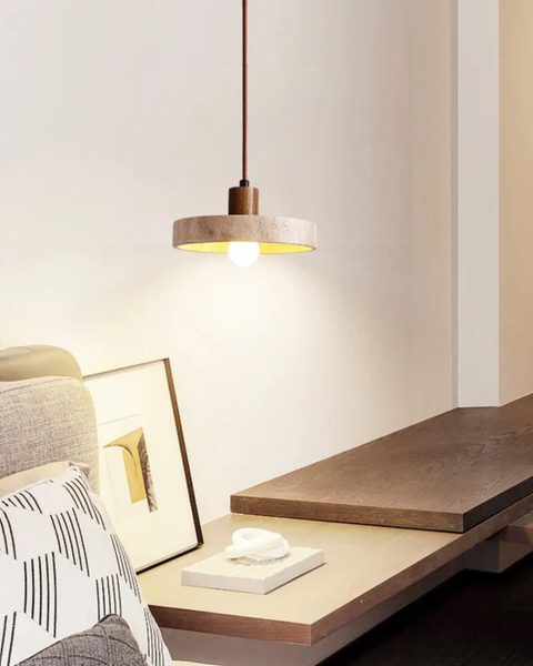 Pendant Ceiling Light - Travertine Stone Look - Modern Kitchen Lighting