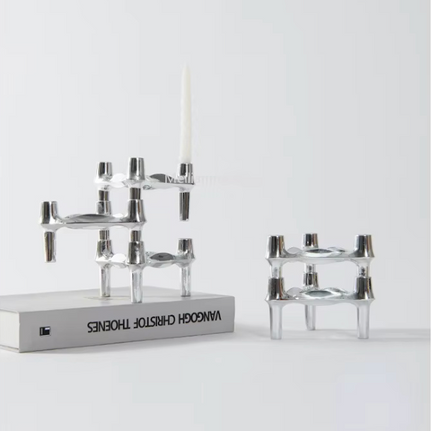 Molecular Structure Candle Holder – Abstract Metal Décor