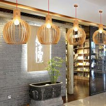 Geometric Pendant Light | Wood Finish Ceiling Light