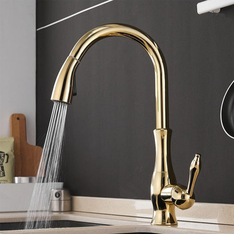 Modern Pull-Out Kitchen Faucet – Stainless Steel 360° Swivel