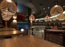 Geometric Pendant Light | Wood Finish Ceiling Light