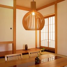 Geometric Pendant Light | Wood Finish Ceiling Light