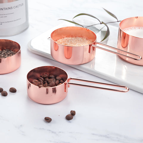 GildedMeasure – Luxe Rose Gold Measuring Set of Stainless Steel