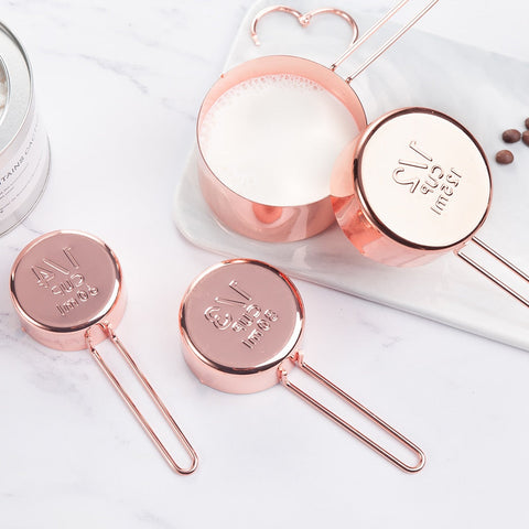 GildedMeasure – Luxe Rose Gold Measuring Set of Stainless Steel
