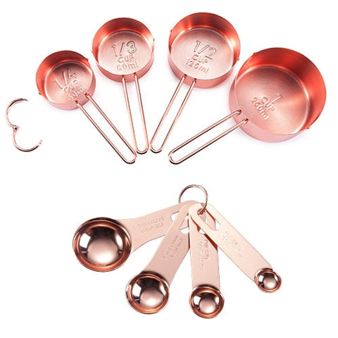 GildedMeasure – Luxe Rose Gold Measuring Set of Stainless Steel