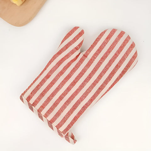 Premium Striped Heat-Resistant Oven Mitt – Non-Slip Kitchen Glove