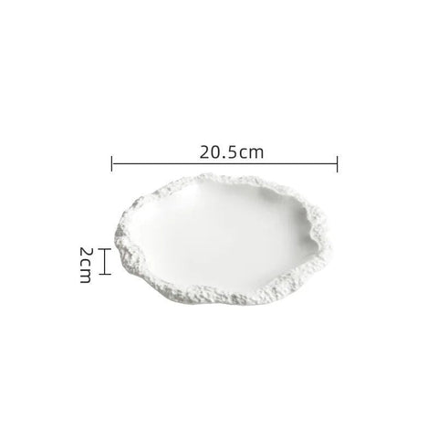 Ceramic Serving Plate – Rock Pattern Edged Design