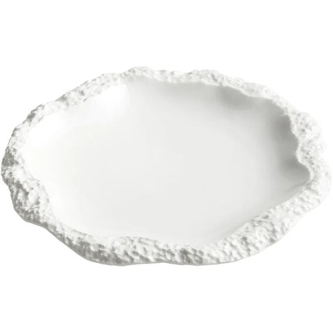 Ceramic Serving Plate – Rock Pattern Edged Design