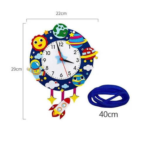 Astronaut and Planets Space-Themed Children's Wall Clock