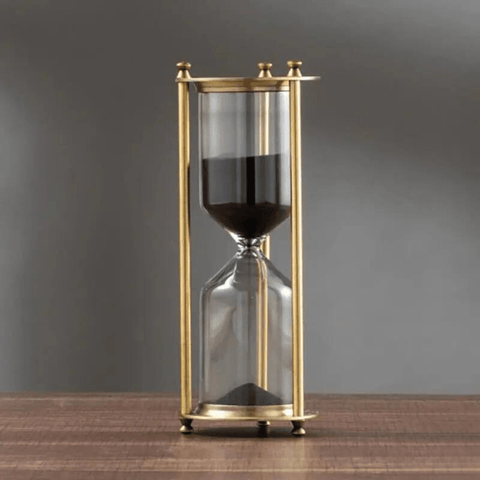 Antique Brass Hourglass with Purple Sand