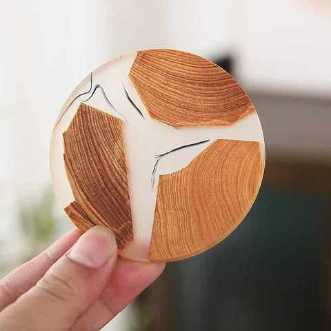 6-Piece Solid Wood Coasters Set