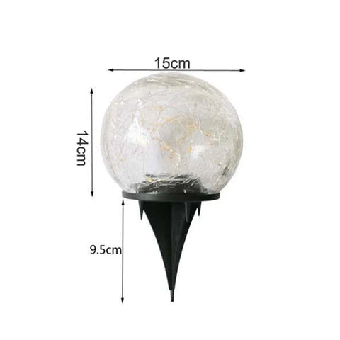 Cracked Glass Solar Globe Lamp | Waterproof Garden Path