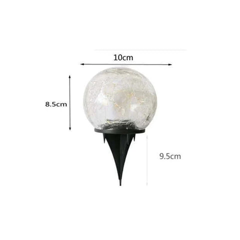 Cracked Glass Solar Globe Lamp | Waterproof Garden Path