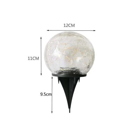 Cracked Glass Solar Globe Lamp | Waterproof Garden Path