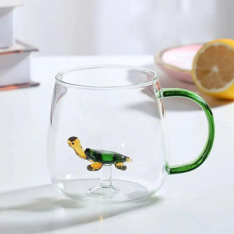 Borosilicate Glass Mug with 3D Animal Design