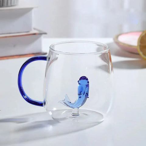 Borosilicate Glass Mug with 3D Animal Design