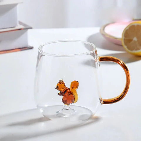 Borosilicate Glass Mug with 3D Animal Design