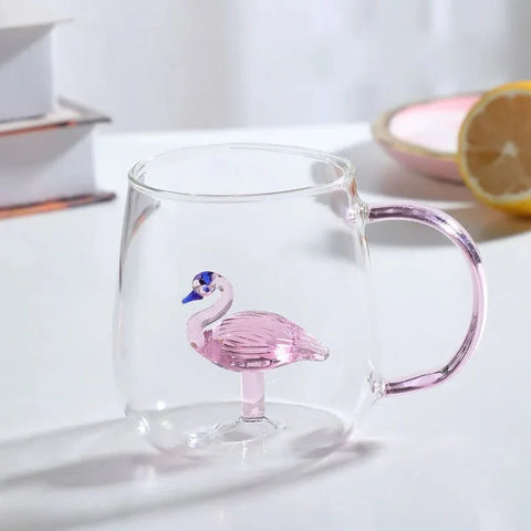 Borosilicate Glass Mug with 3D Animal Design