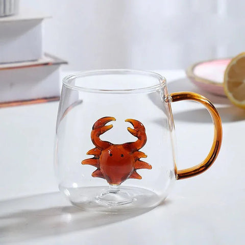 Borosilicate Glass Mug with 3D Animal Design
