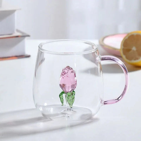 Borosilicate Glass Mug with 3D Animal Design