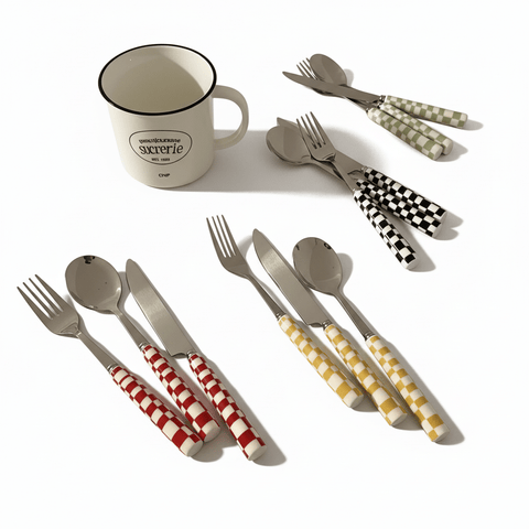 Ceramic Handle Steel Cutlery Set – Elegant Tableware