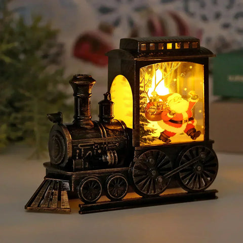 LED Vintage Train Lantern – Warm Light Christmas Decoration