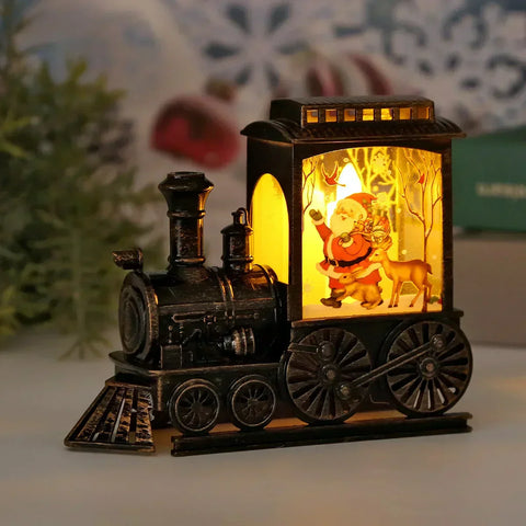 LED Vintage Train Lantern – Warm Light Christmas Decoration