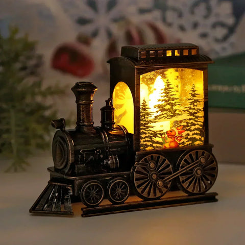 LED Vintage Train Lantern – Warm Light Christmas Decoration