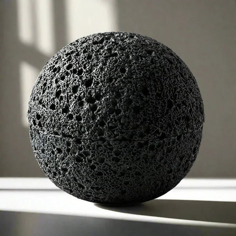Volcanic Stone-Style Porcelain Bowl – Elegant Decorative Centerpiece