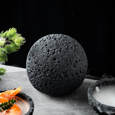 Volcanic Stone-Style Porcelain Bowl – Elegant Decorative Centerpiece
